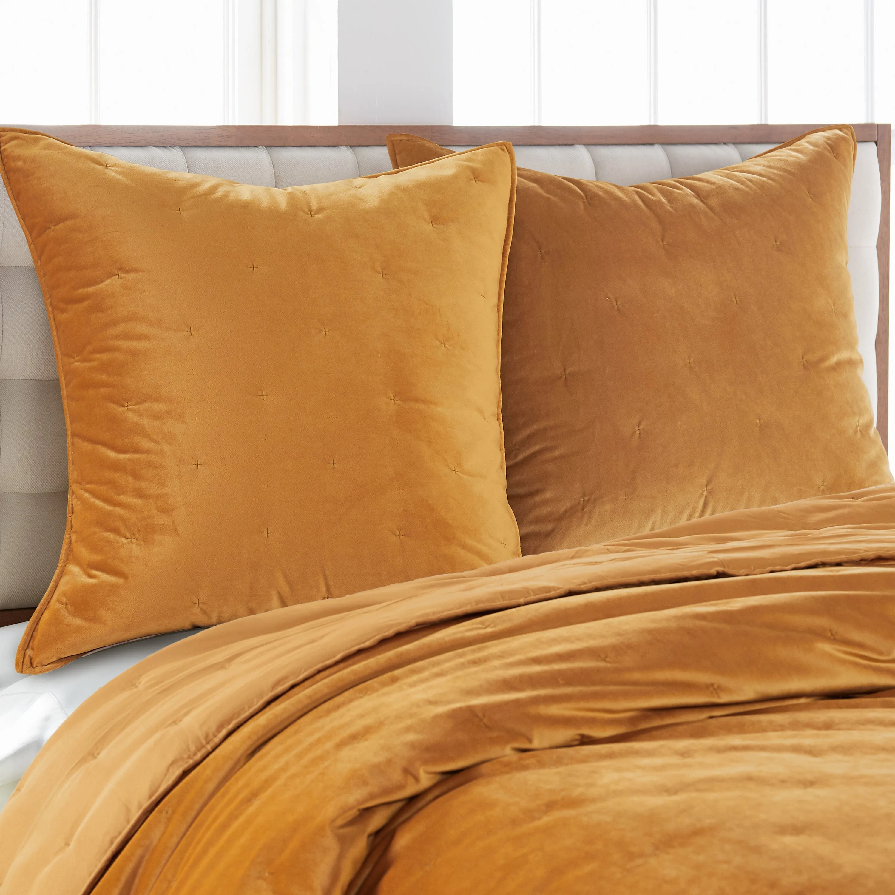 Calabria Velvet Ochre Euro Sham