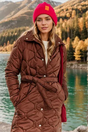 Caramel Wave Quilted Coat