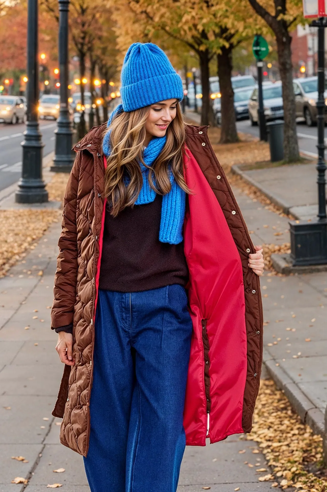 Caramel Wave Quilted Coat