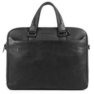 Cartella a 2 Manici Piquadro in Pelle Porta PC e Porta iPad Black Square Nero