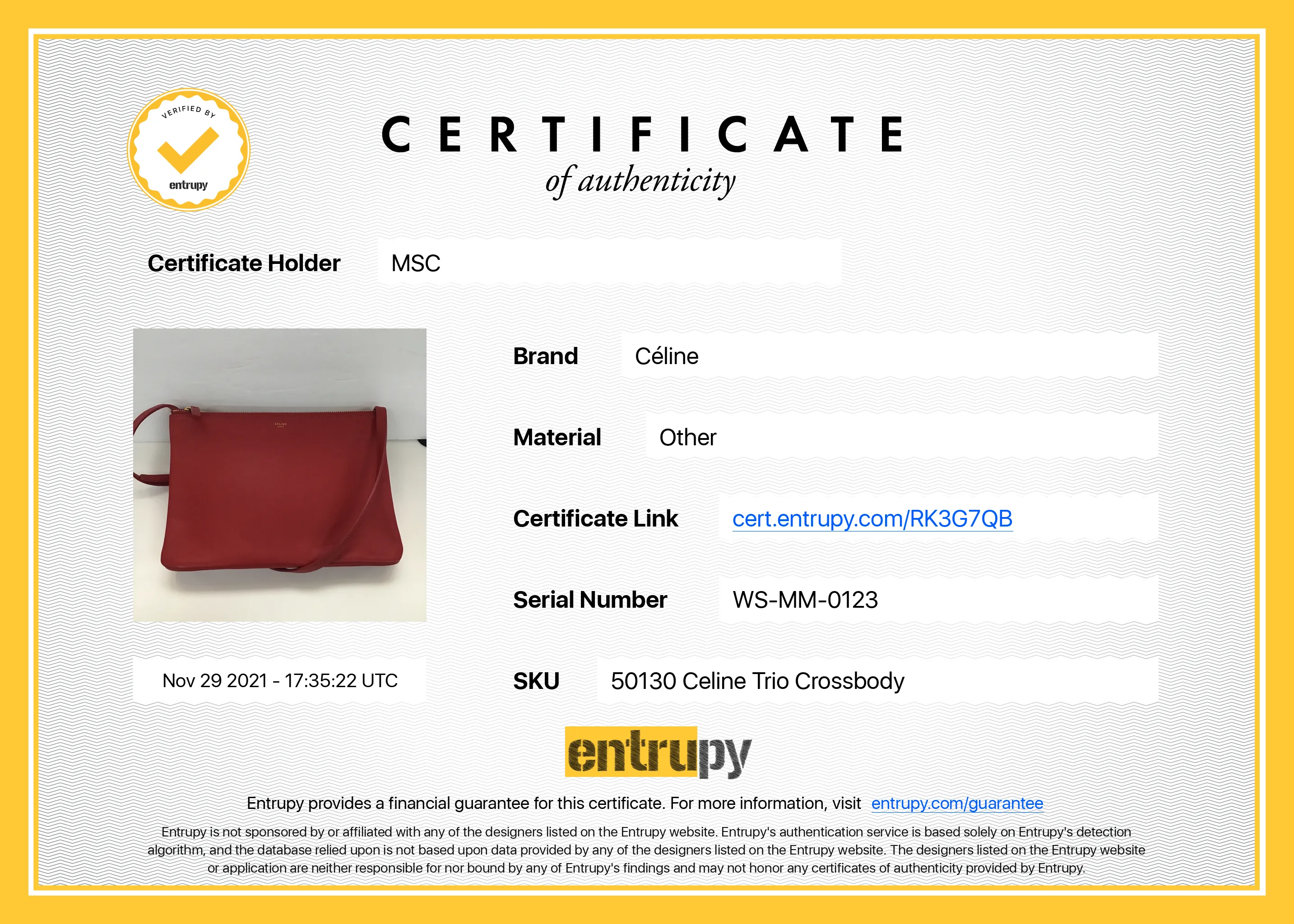 Celine - Trio Crossbody in Red 0444192