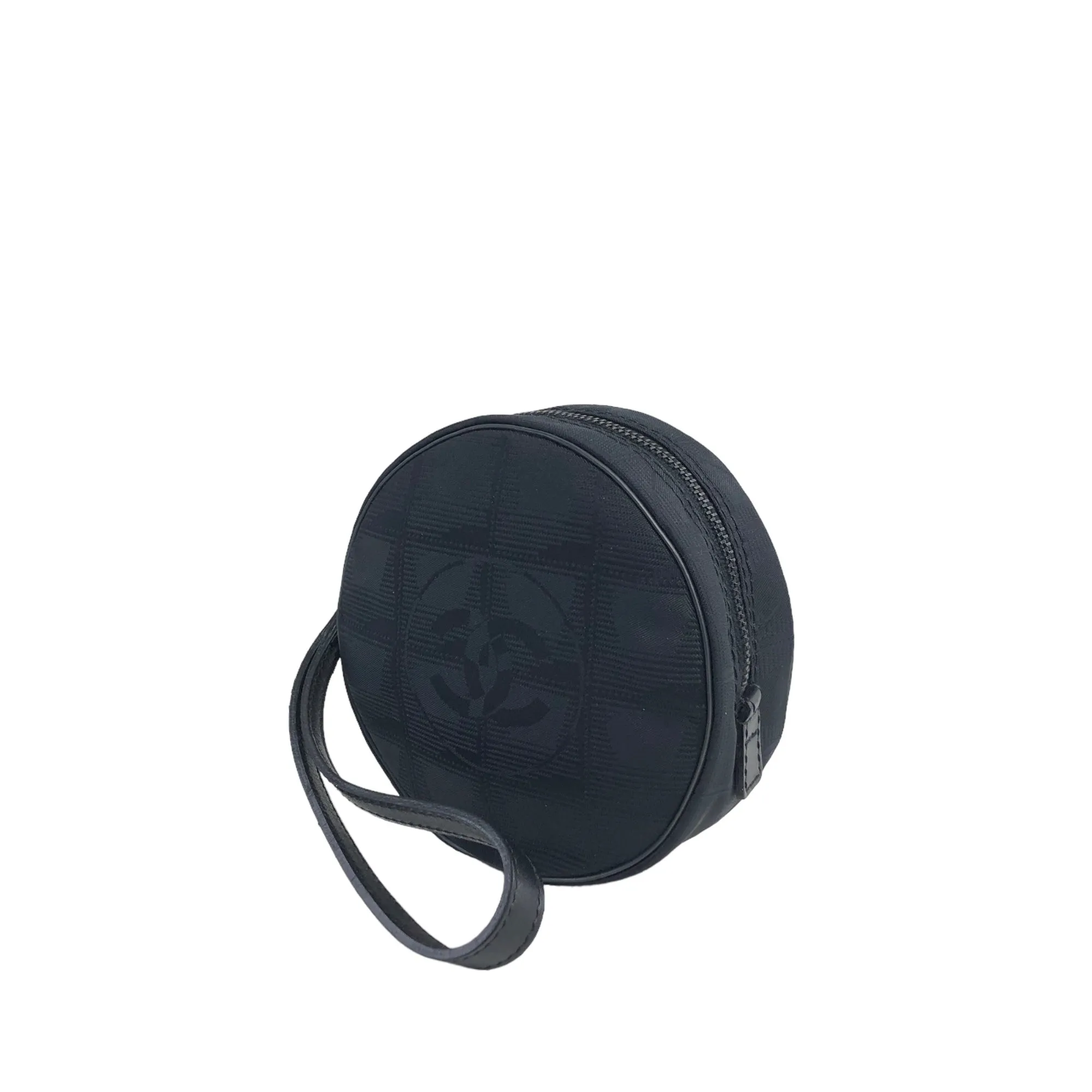 CHANEL New Travel Line Nylon Pouch Black Vintage jzz2pf