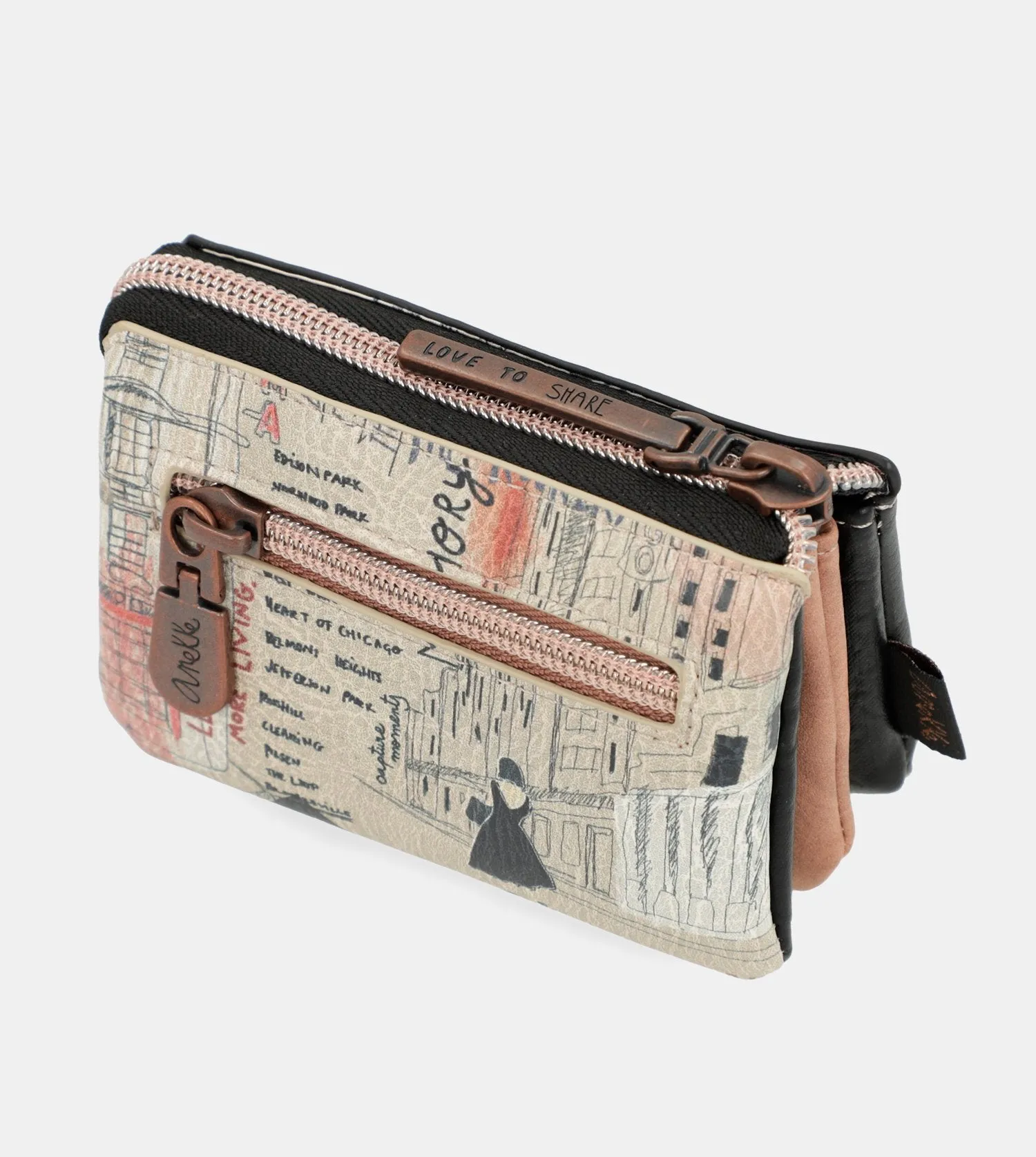 City Moments triple compartment purse