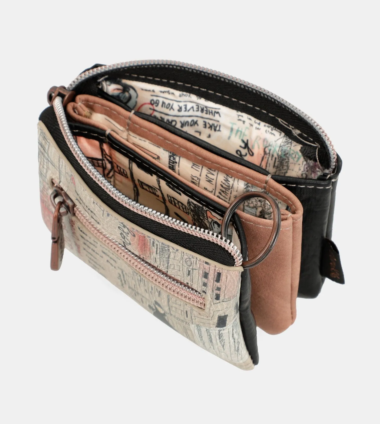 City Moments triple compartment purse