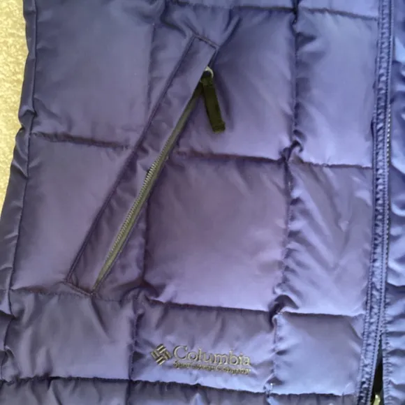 Columbia Sportswear Company Dark Blue Down Zipper Front Vest