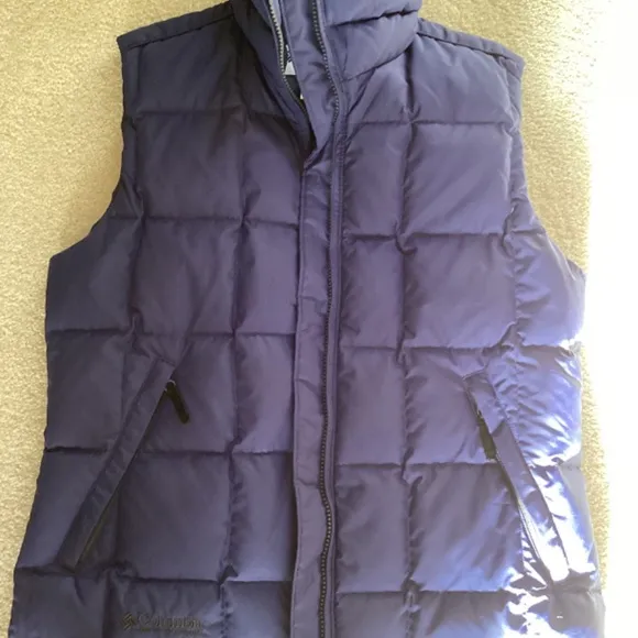 Columbia Sportswear Company Dark Blue Down Zipper Front Vest