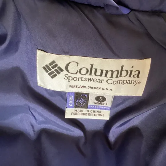 Columbia Sportswear Company Dark Blue Down Zipper Front Vest