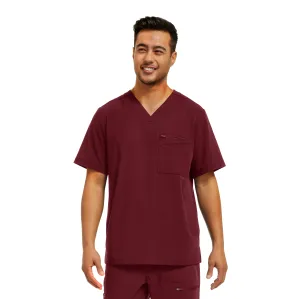 CRFT WT151 Men's 4 Pocket V Neck Scrub Top Wine
