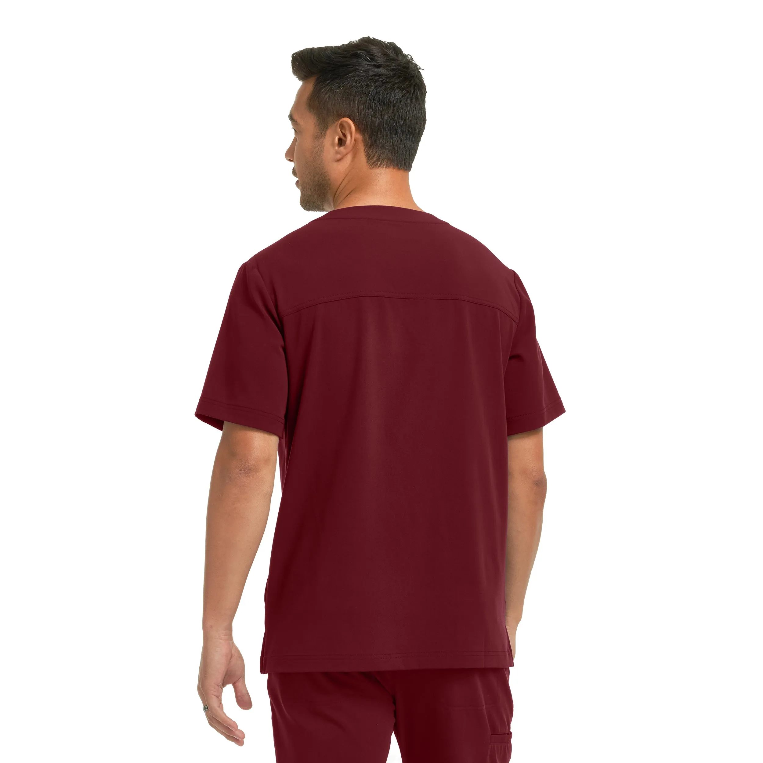 CRFT WT151 Men's 4 Pocket V Neck Scrub Top Wine