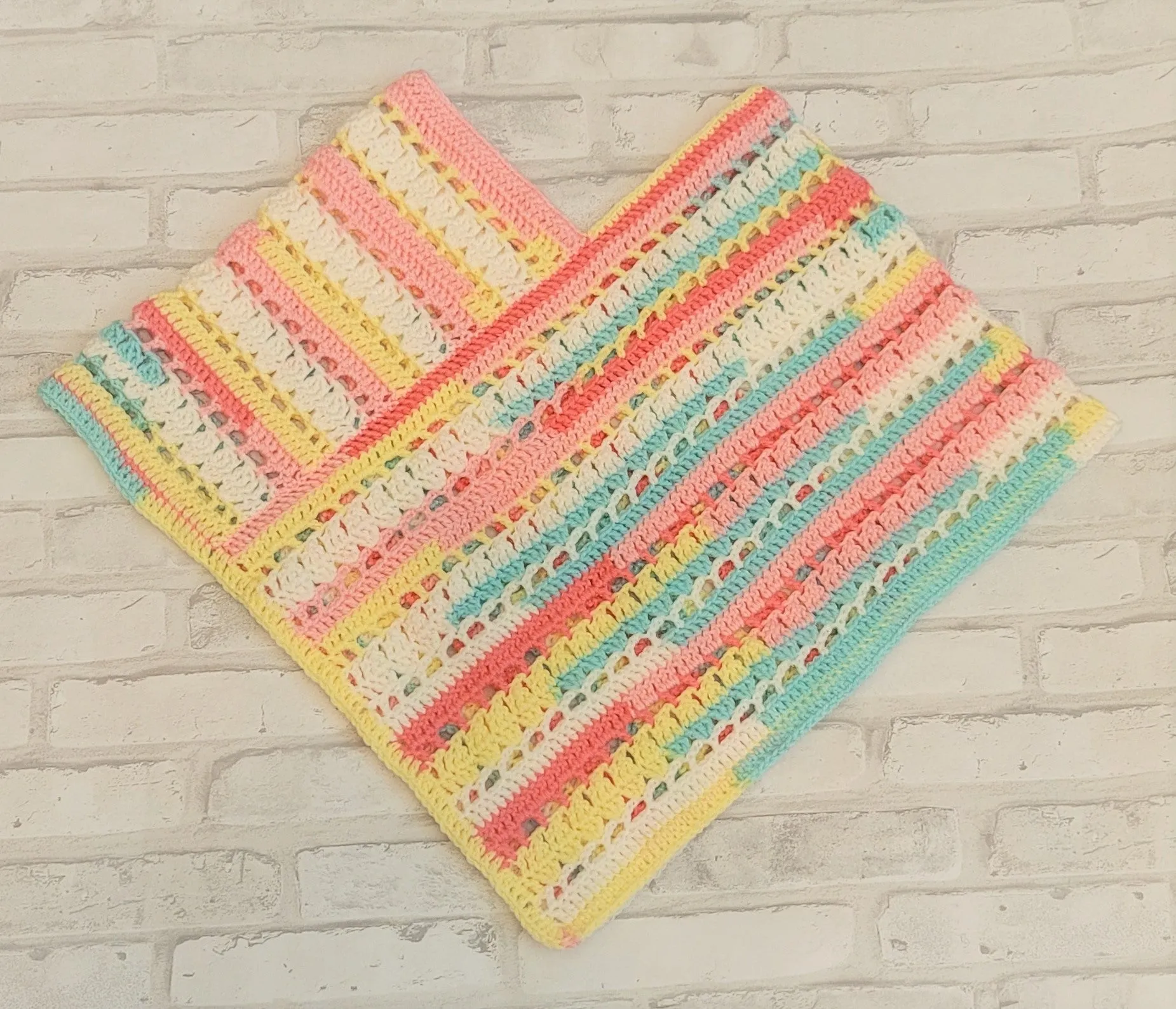 Crochet Pattern Tutti Frutti Girl's Poncho, Girls Fashion Poncho