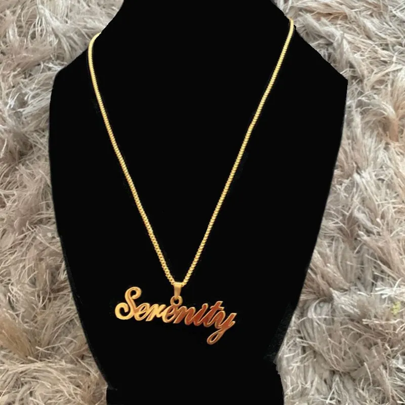 Custom Name Box Chain Necklace