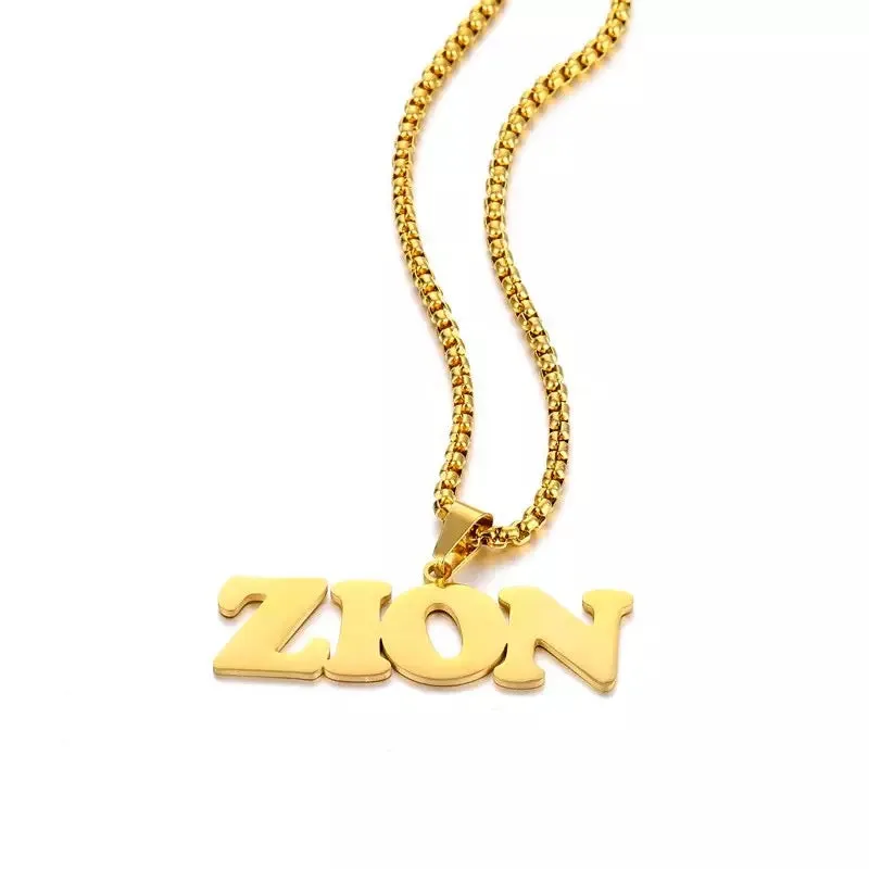 Custom Name Box Chain Necklace