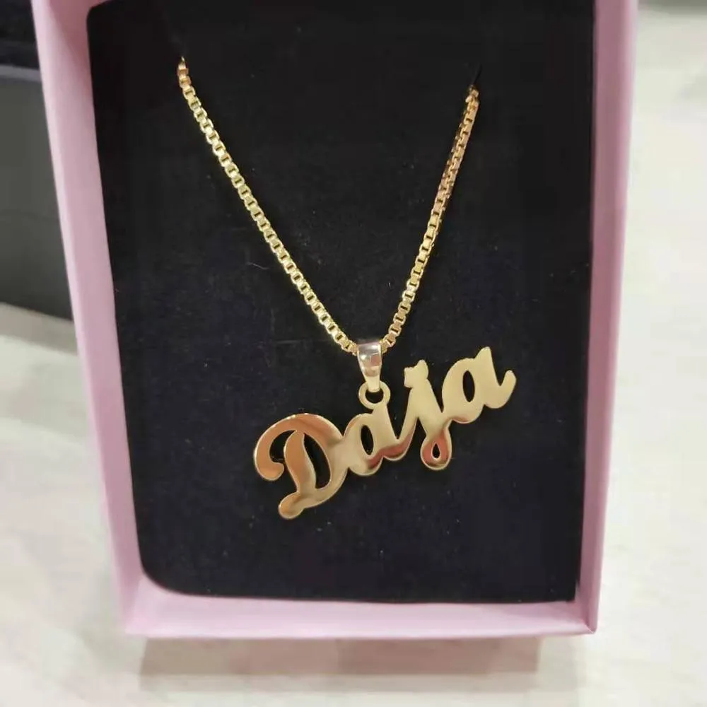 Custom Name Box Chain Necklace