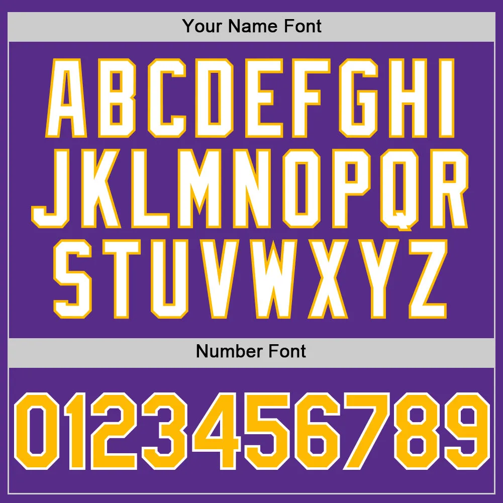 Custom Purple Gold-White 3D Pattern Design Gradient Style Twinkle Star Authentic Baseball Jersey