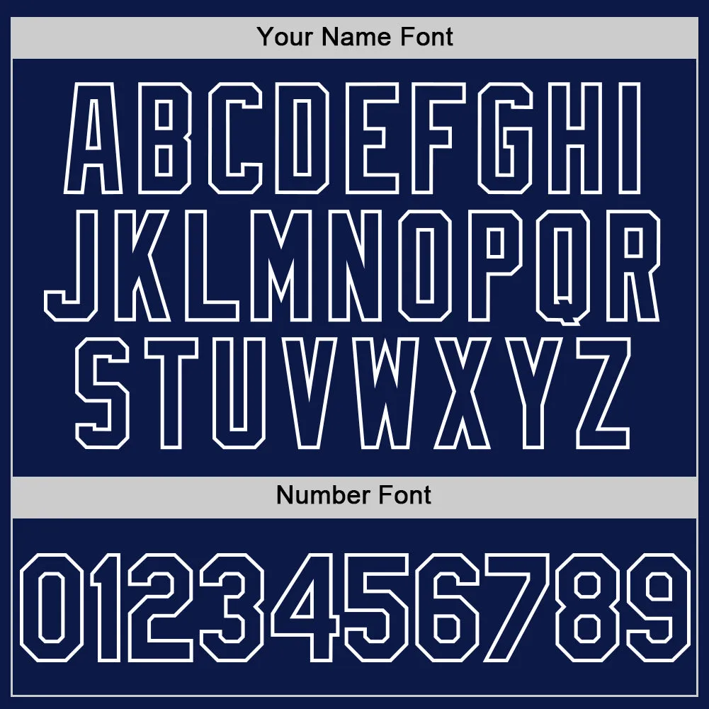 Custom White Navy 3D Pattern Design Gradient Style Twinkle Star Authentic Baseball Jersey