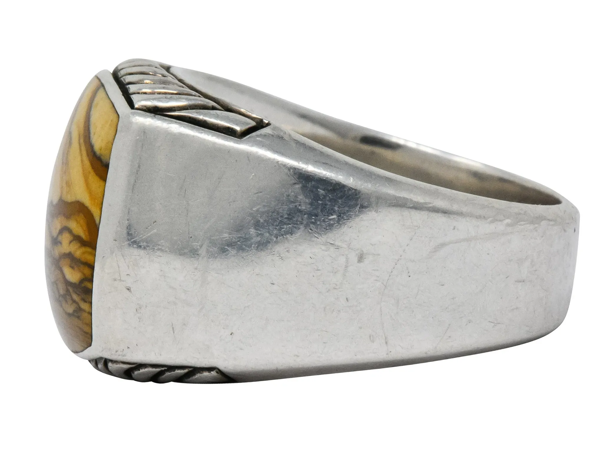 David Yurman Jasper Sterling Silver Men's Exotic Stone Ring