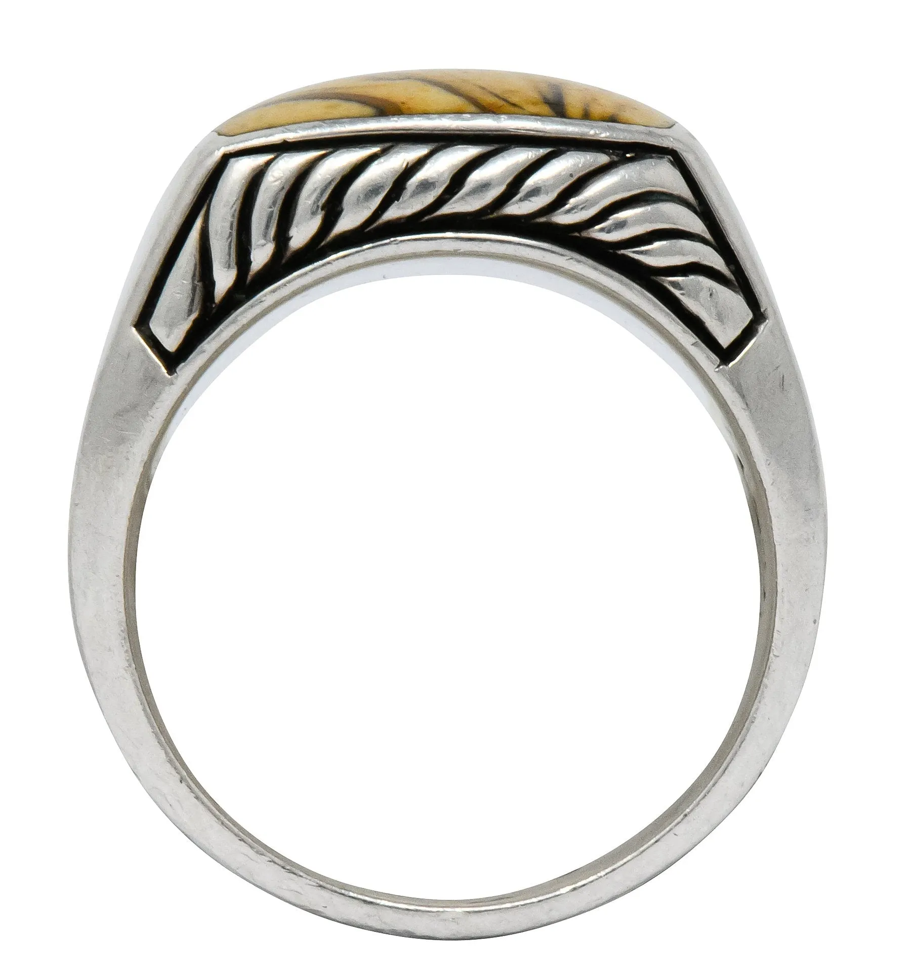 David Yurman Jasper Sterling Silver Men's Exotic Stone Ring