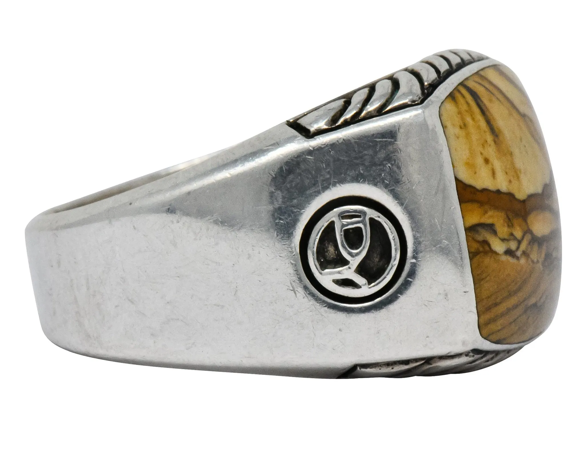David Yurman Jasper Sterling Silver Men's Exotic Stone Ring