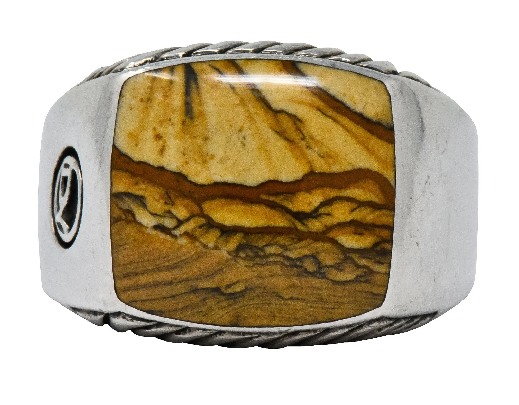 David Yurman Jasper Sterling Silver Men's Exotic Stone Ring