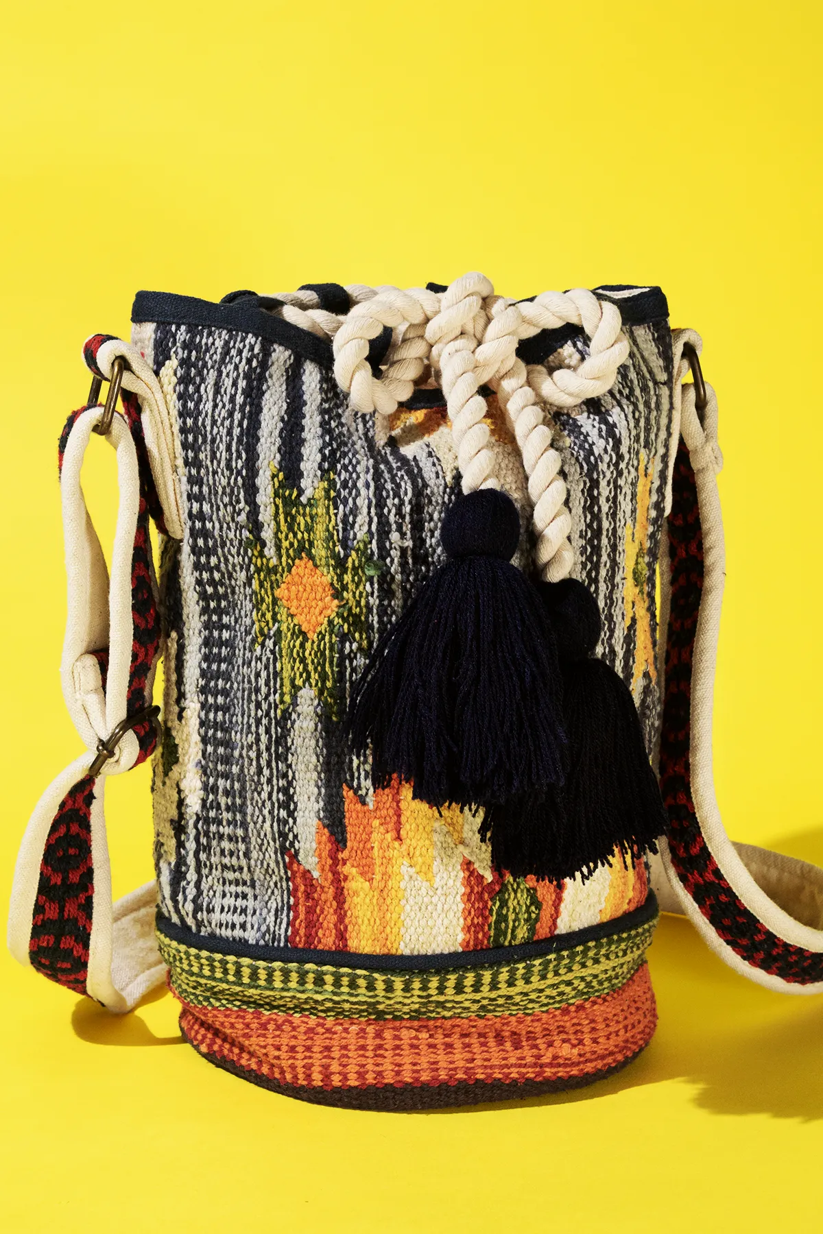 Denim Tassel Crossbody