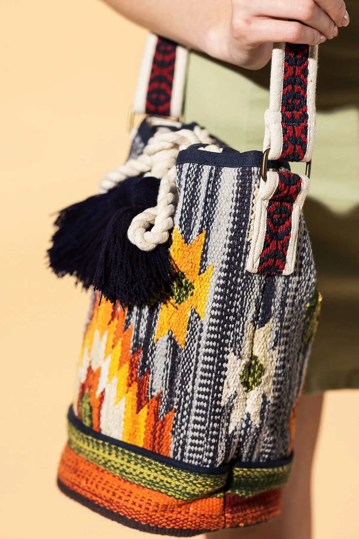 Denim Tassel Crossbody
