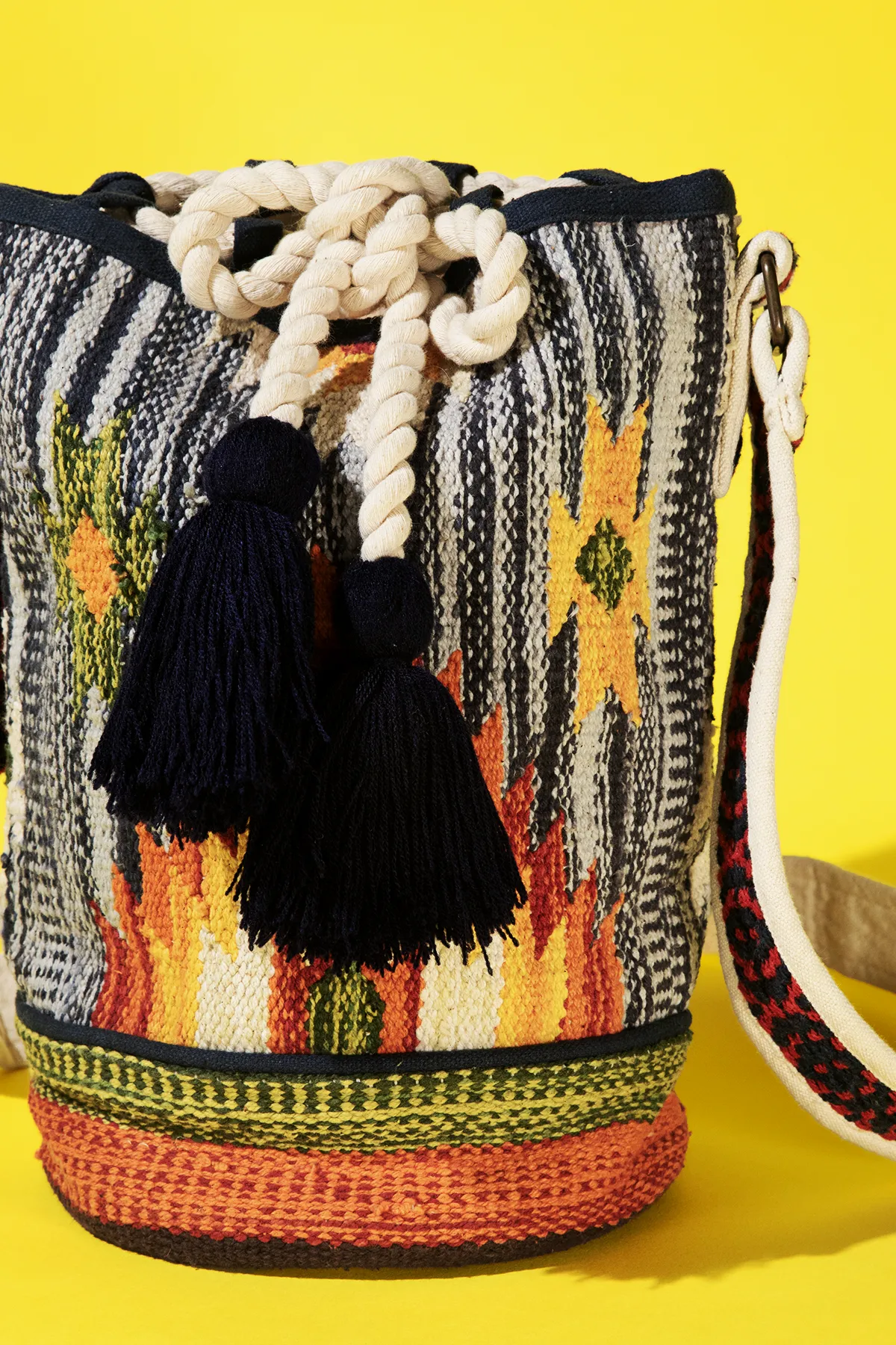 Denim Tassel Crossbody