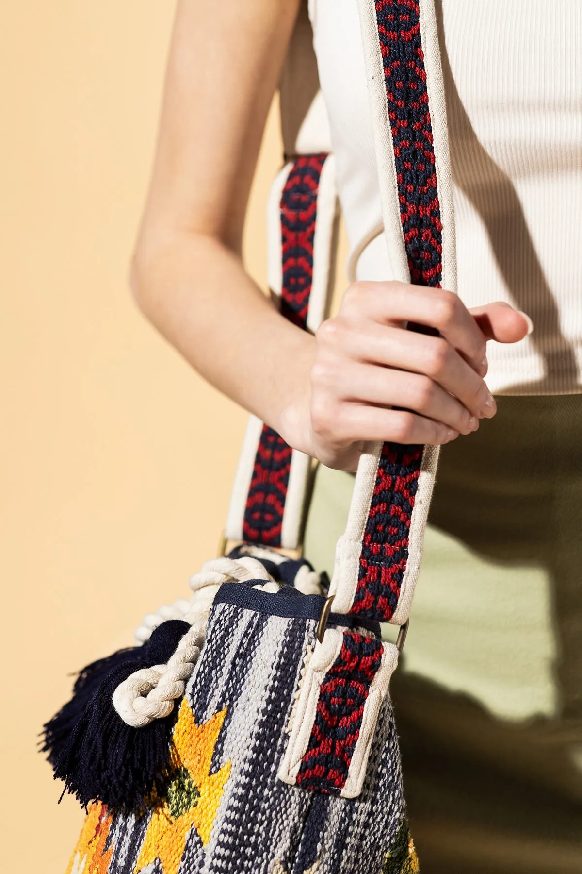 Denim Tassel Crossbody