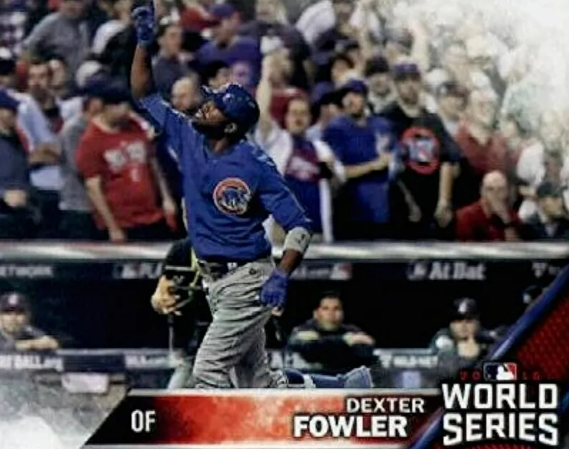 Dexter Fowler Signed 2016 World Series Baseball (Schwartz)Chicago Cub Outfielder