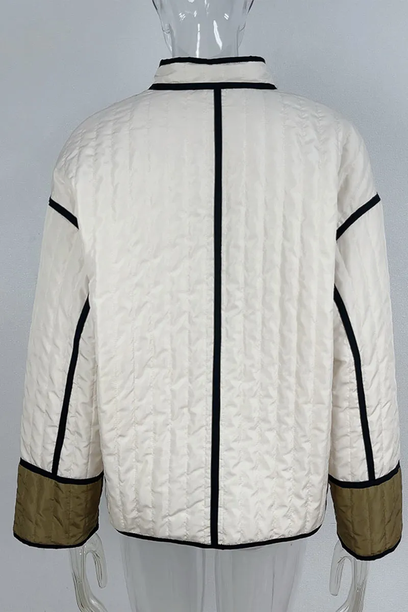 DG0554 Contrast Color Quilted Jacket