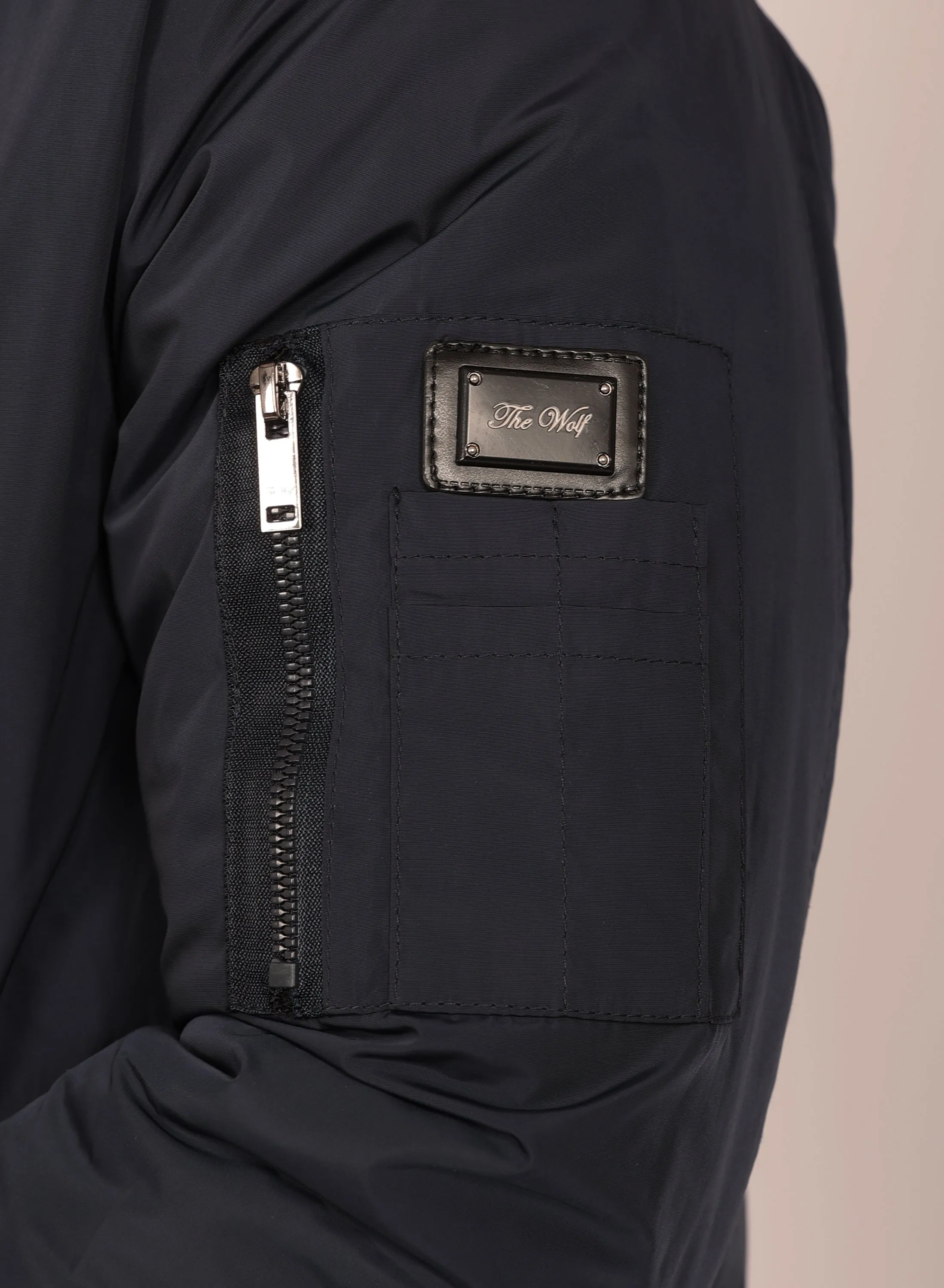Diamond Reversible Bomber Jacket in Navy
