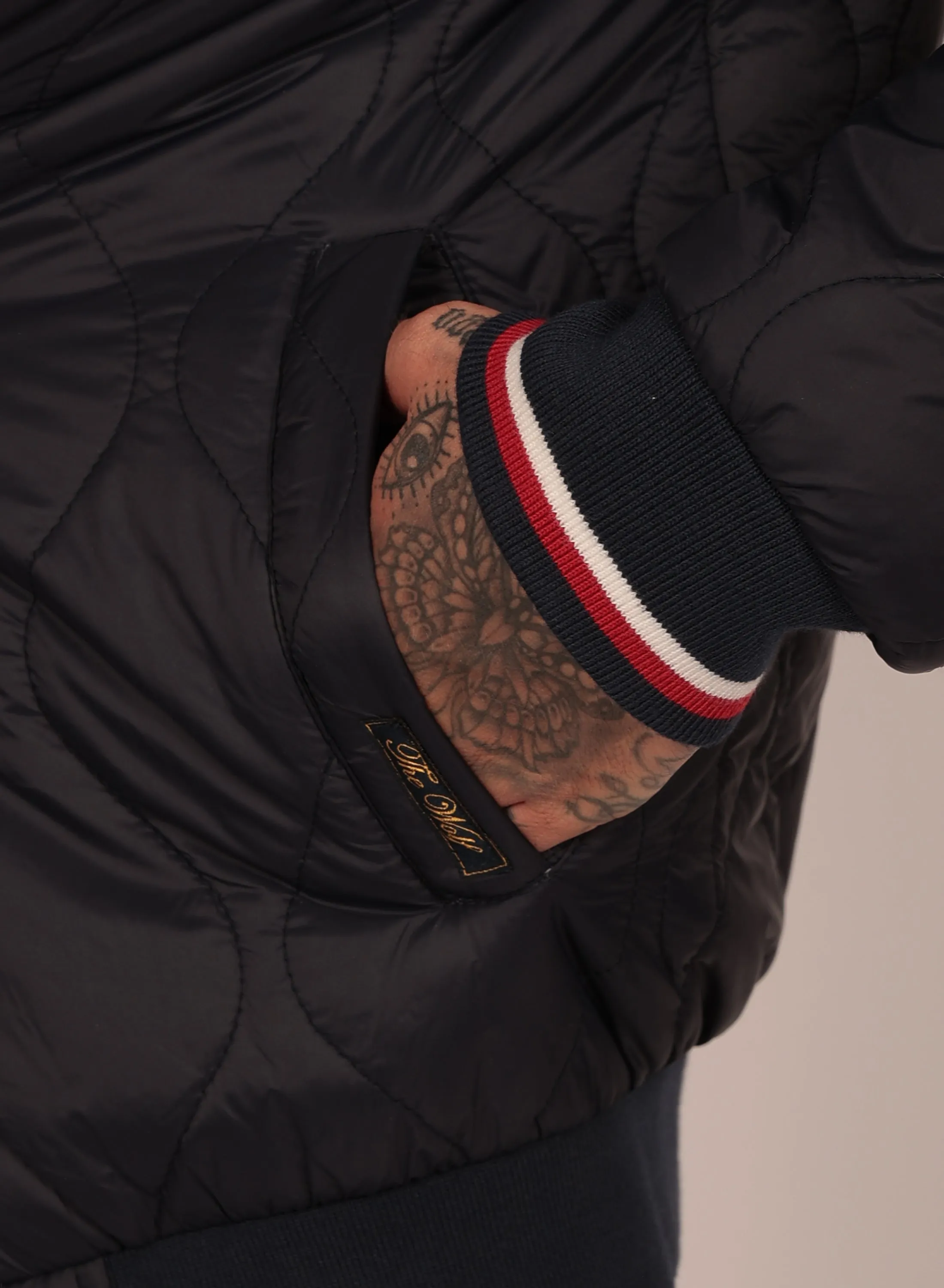 Diamond Reversible Bomber Jacket in Navy