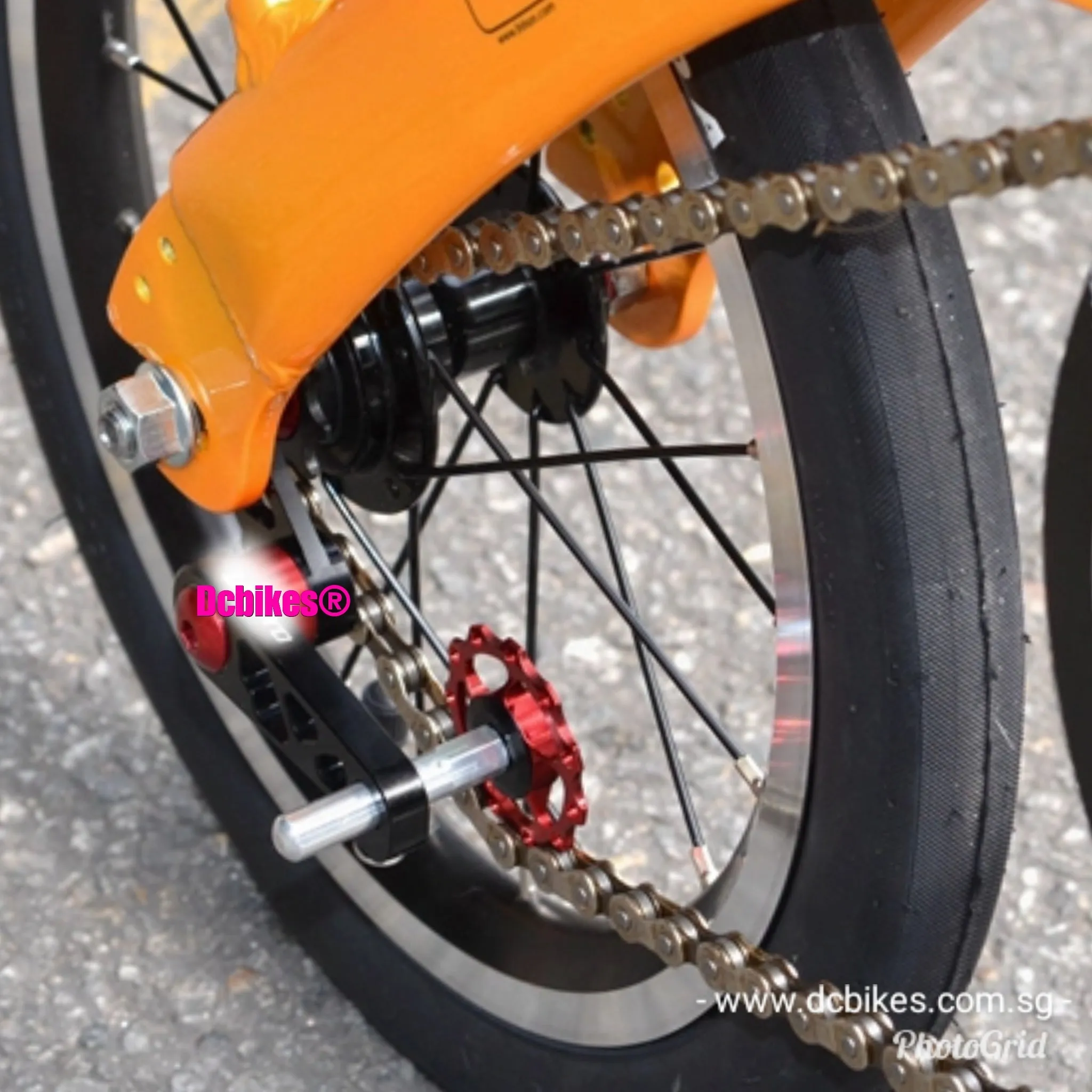 DJ Single Speed MTB Folding Bike Chain Tensioner Adjustable Pulley   Derailleur Jockey Wheel