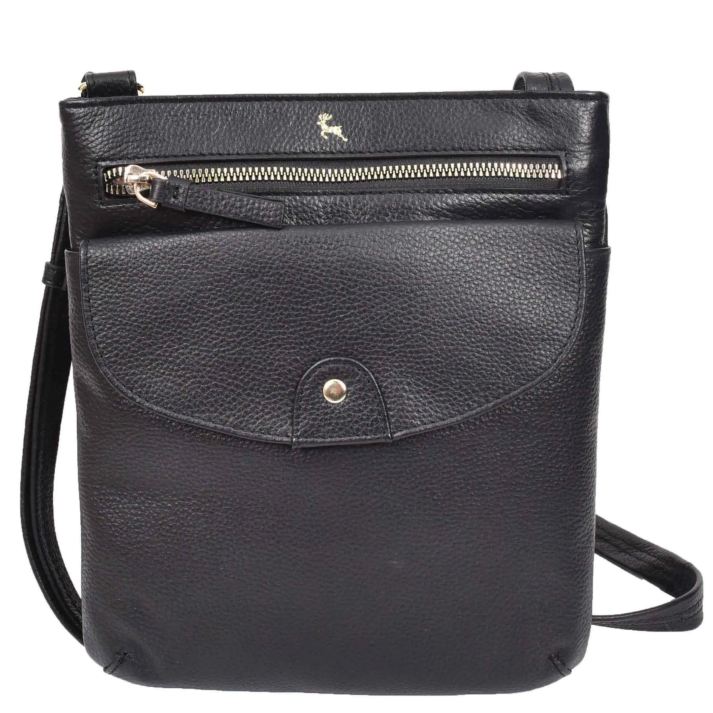 DR686 Ladies Leather Cross Body Sling Bag Black