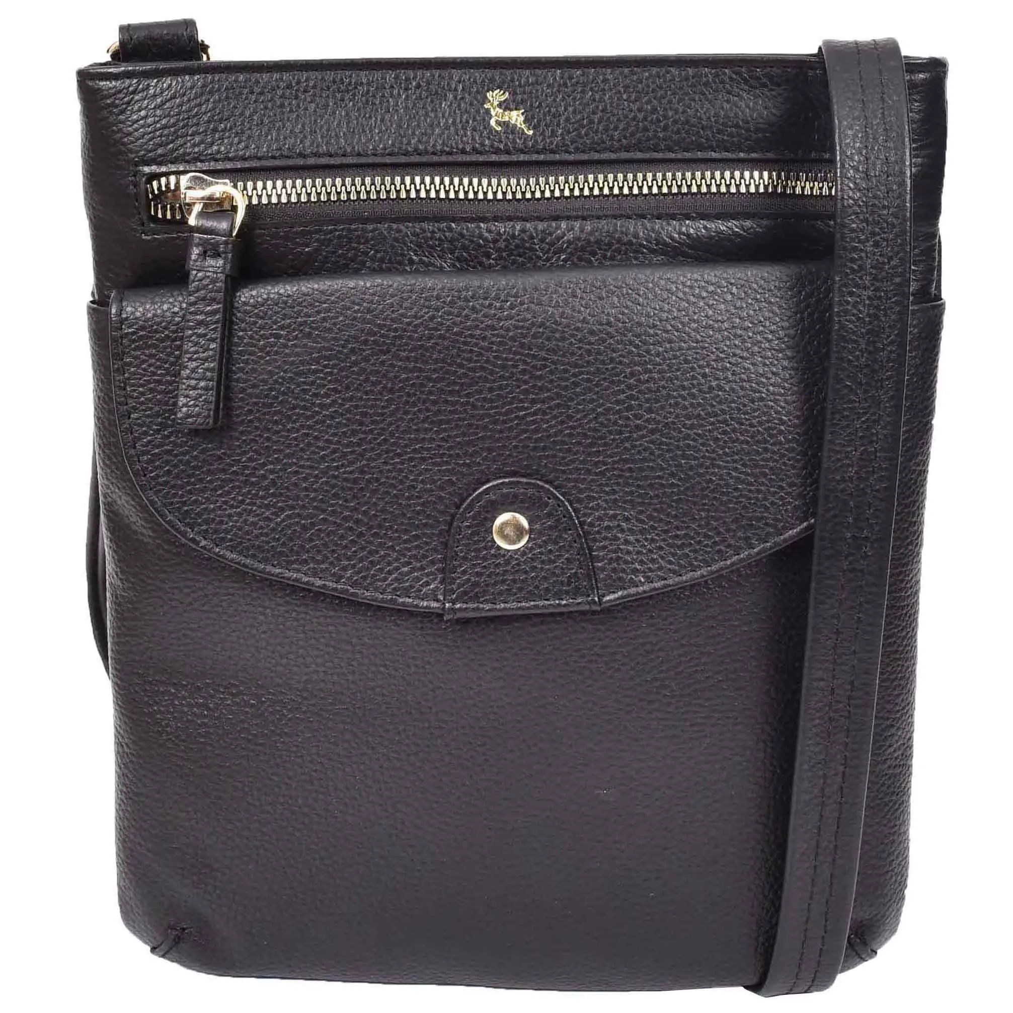 DR686 Ladies Leather Cross Body Sling Bag Black