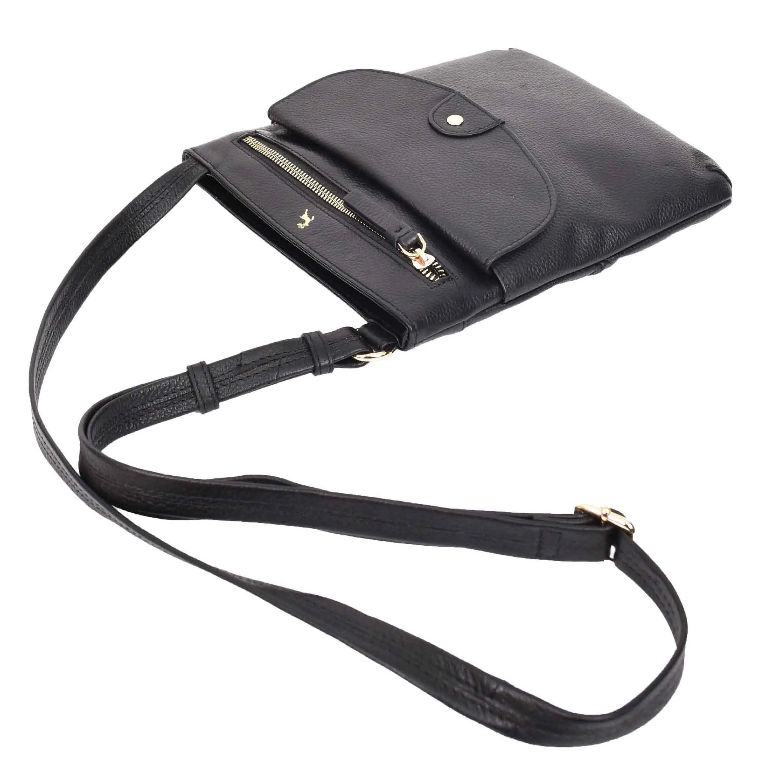 DR686 Ladies Leather Cross Body Sling Bag Black