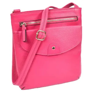 DR686 Ladies Leather Cross Body Sling Bag Pink