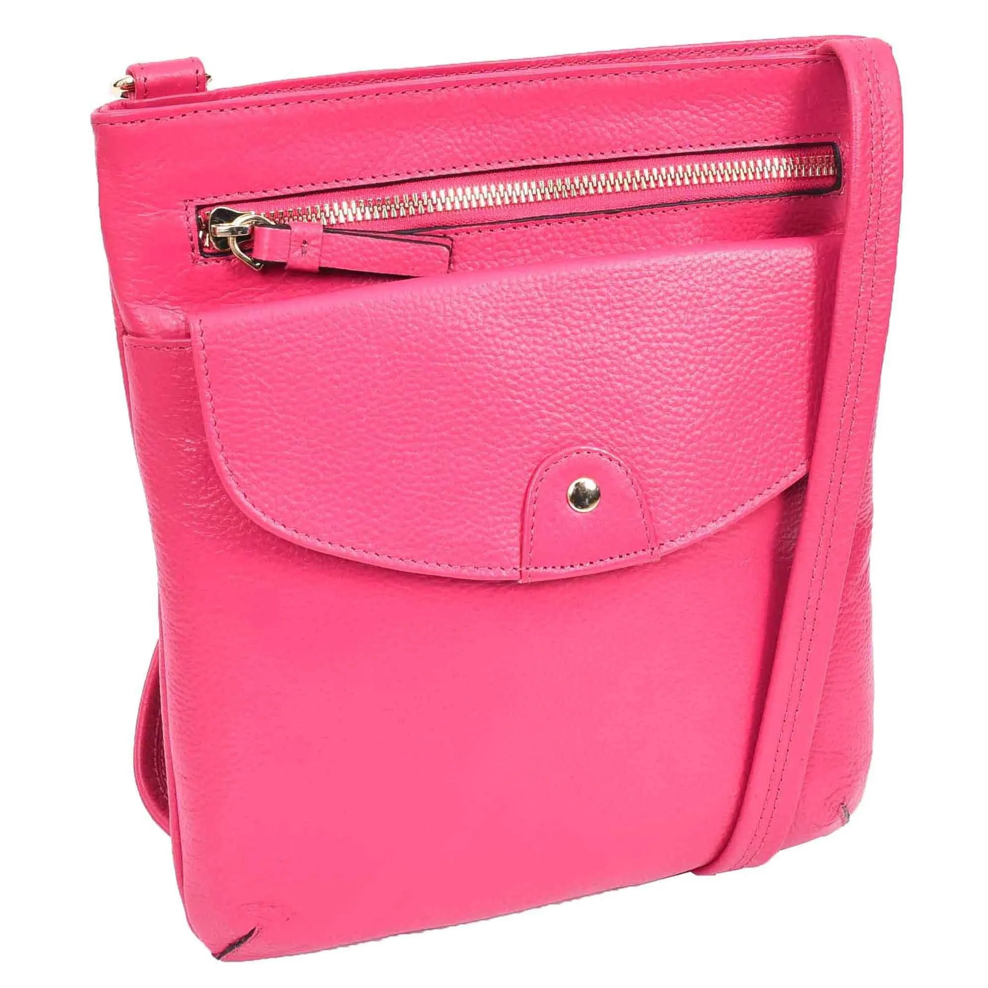 DR686 Ladies Leather Cross Body Sling Bag Pink