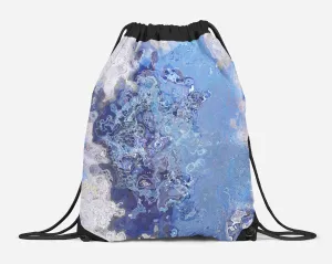 Drawstring Sling Bag, Blue Stone