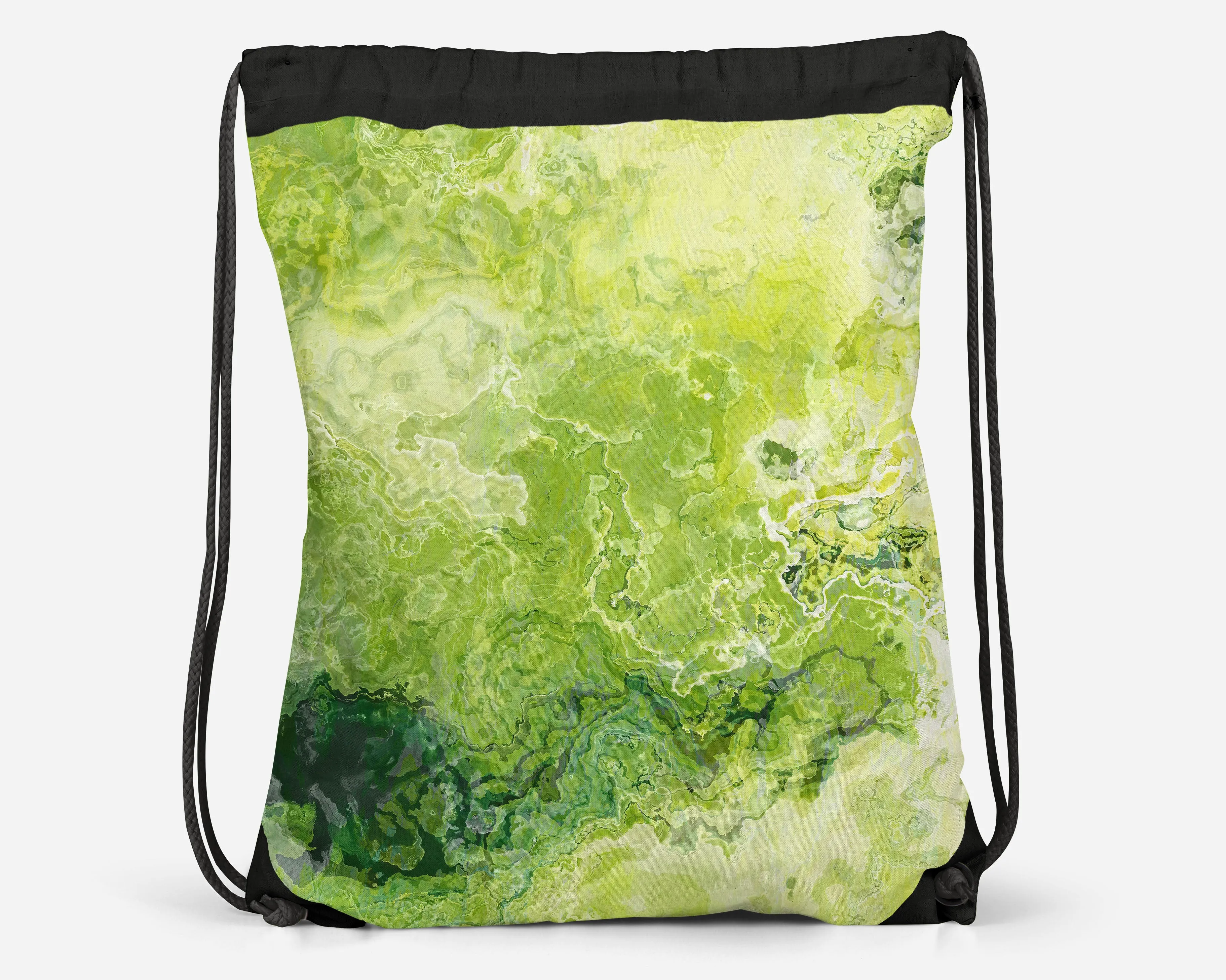 Drawstring Sling Bag, Green Daze
