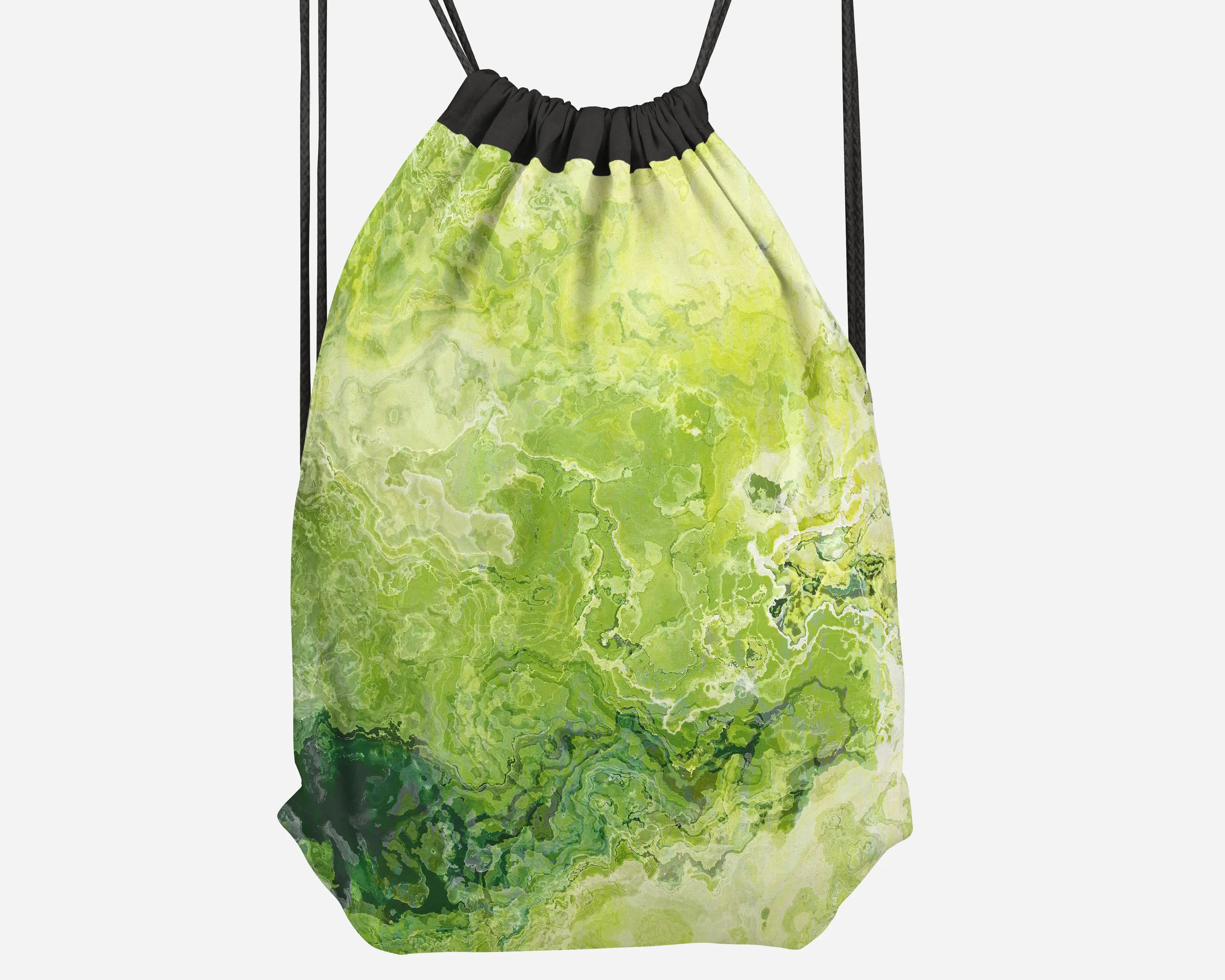 Drawstring Sling Bag, Green Daze