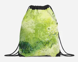 Drawstring Sling Bag, Green Daze