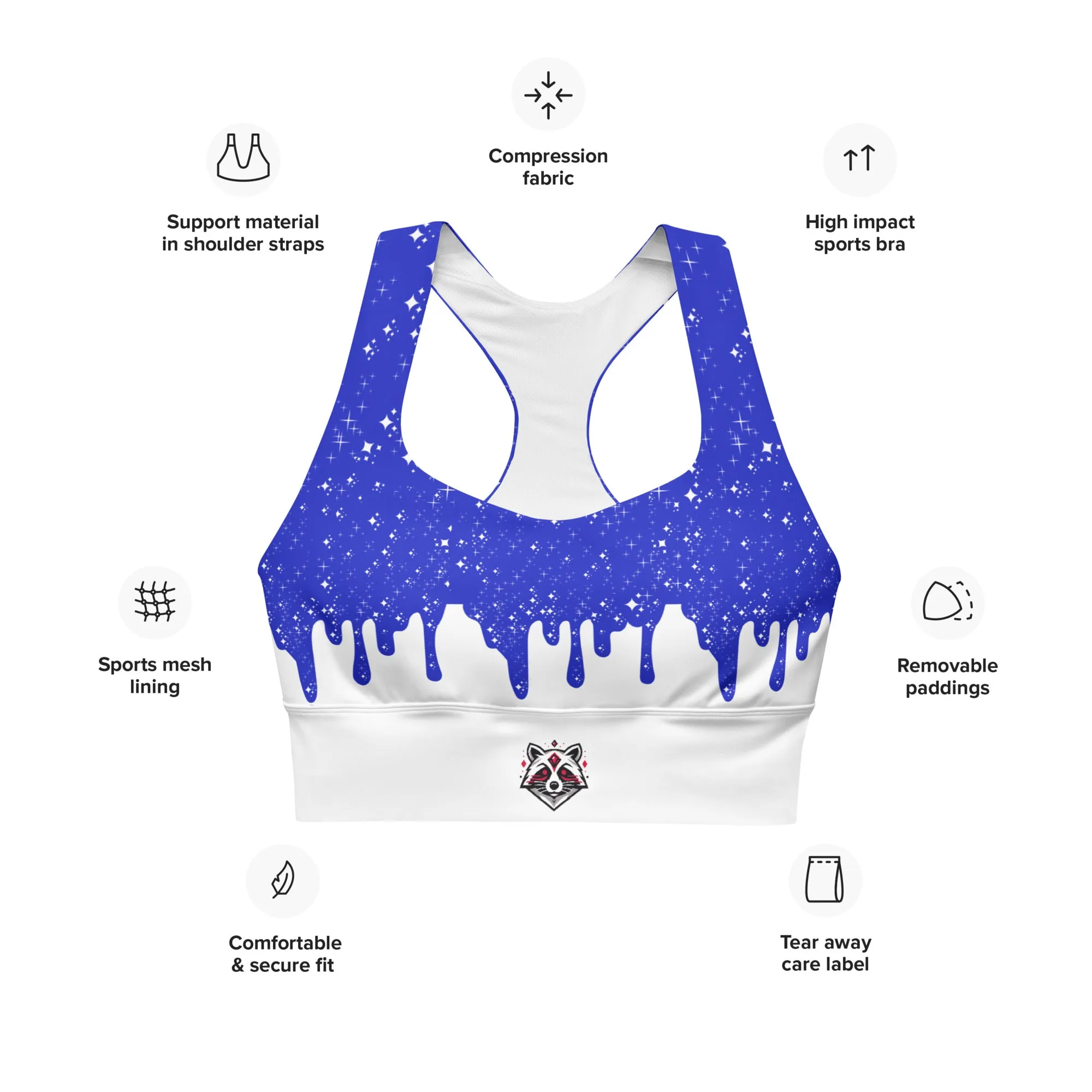 Drip Series - Crystal Cascade - Longline sports bra