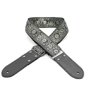 DSL JAC20 Jacquard Weaving Guitar Strap - Pais Silver (Vegan)