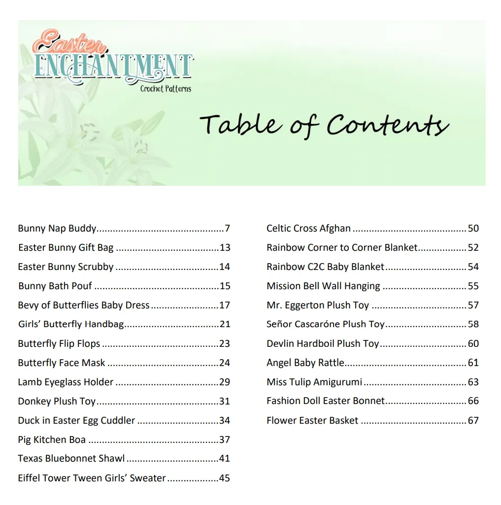 Easter Enchantment Crochet Patterns Ebook - Over 20 Easter Patterns in PDF Format