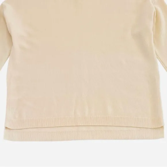 Eileen Fisher Lightweight Crewneck Cashmere Sweater, Cream/Off White, Size S/P