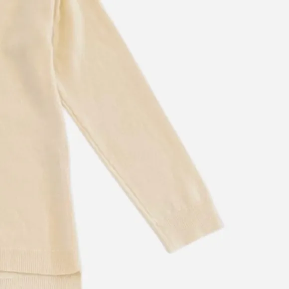 Eileen Fisher Lightweight Crewneck Cashmere Sweater, Cream/Off White, Size S/P