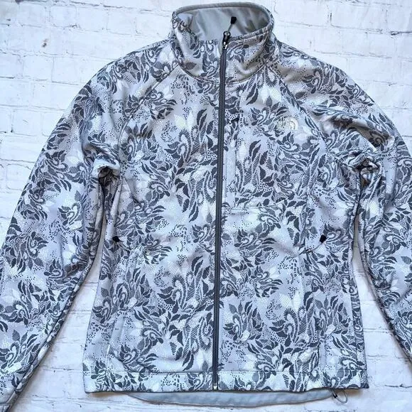 EUC Womens Medium The North Face Floral Bionic Softshell Full Zip Lined Jacket