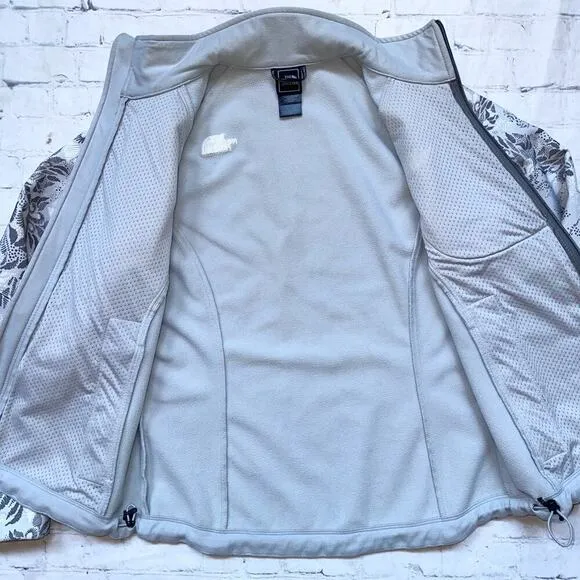 EUC Womens Medium The North Face Floral Bionic Softshell Full Zip Lined Jacket