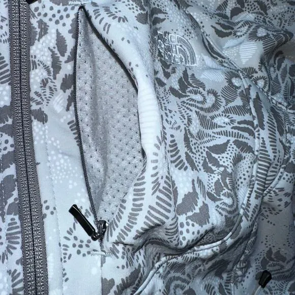 EUC Womens Medium The North Face Floral Bionic Softshell Full Zip Lined Jacket