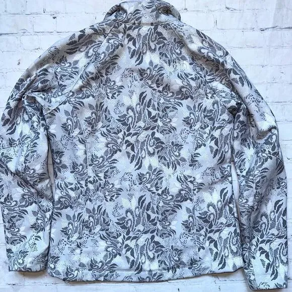 EUC Womens Medium The North Face Floral Bionic Softshell Full Zip Lined Jacket
